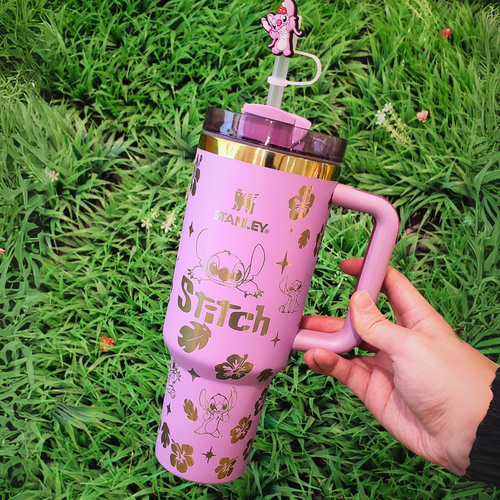 40oz Stitch Insulated Tumbler  Straw Topper as Free Gift