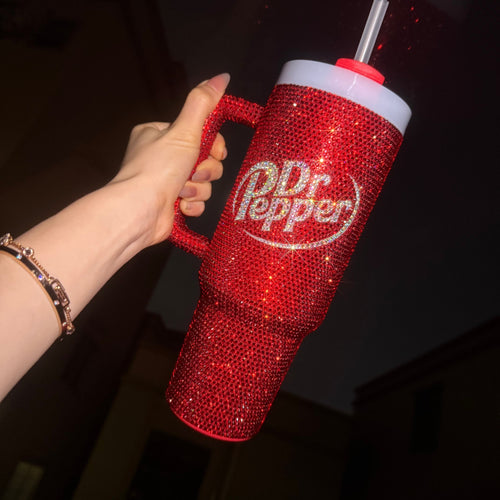 400z DrPepper Tumbler Studded With Diamonds Free Shipping