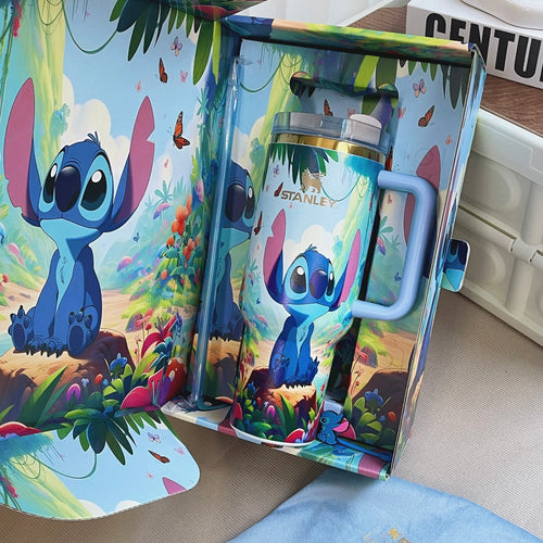 40OZ Stitch Insulated Tumbler Gift Box  Include Straw and Topper