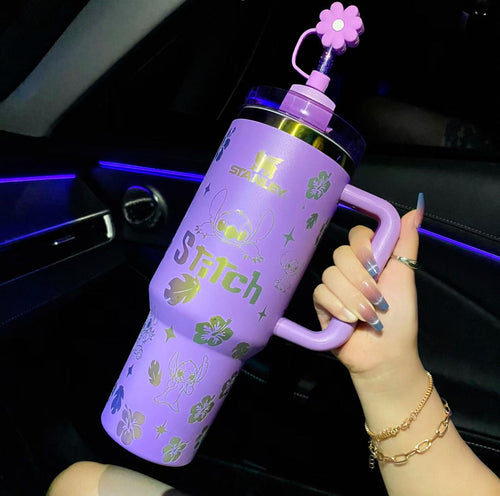 40OZ Stitch Cup 1200ML  Straw Topper as Free Gift