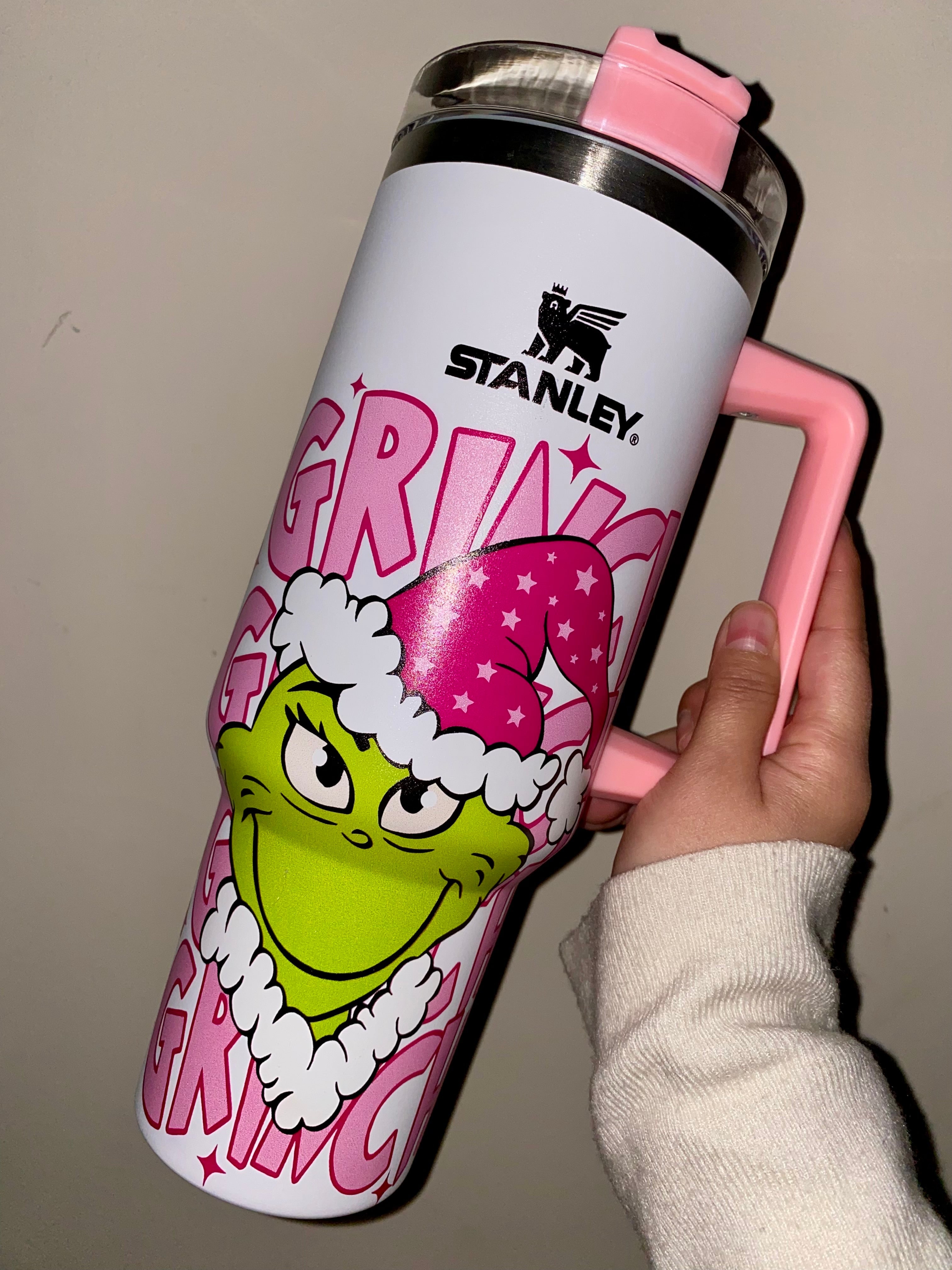 Pink Grinch  Insulated Tumbler 40OZ Free Shippment