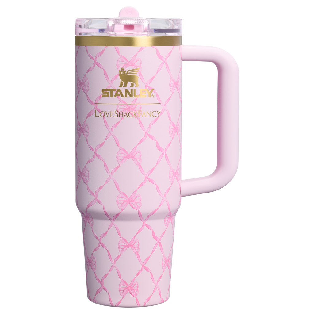 Stanley x LoveShackFancy Holiday Quencher ProTour 30oz Baby Bow Pink Peppermint