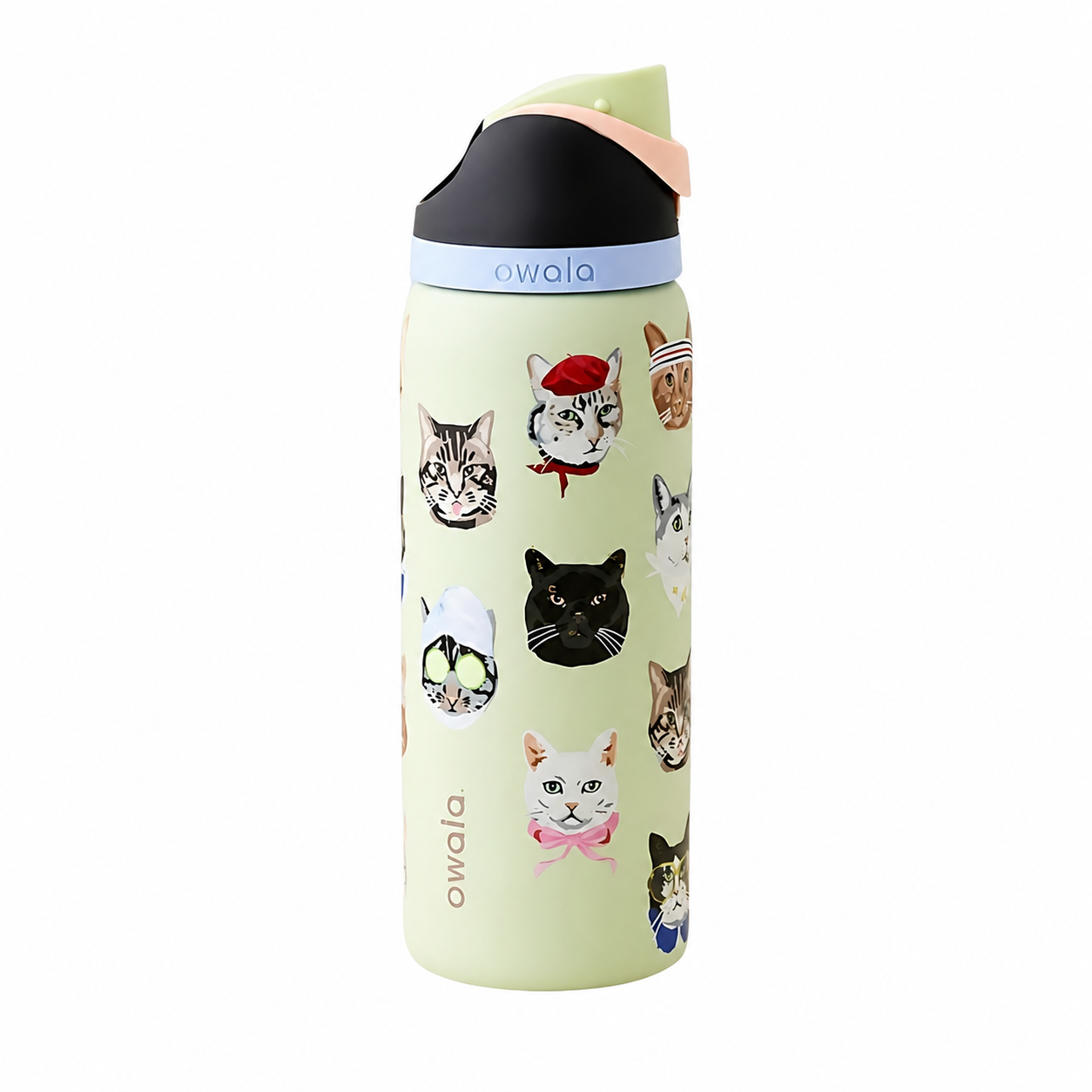 FreeSip 32oz Insulated Water Bottle | Cat Collage Edition